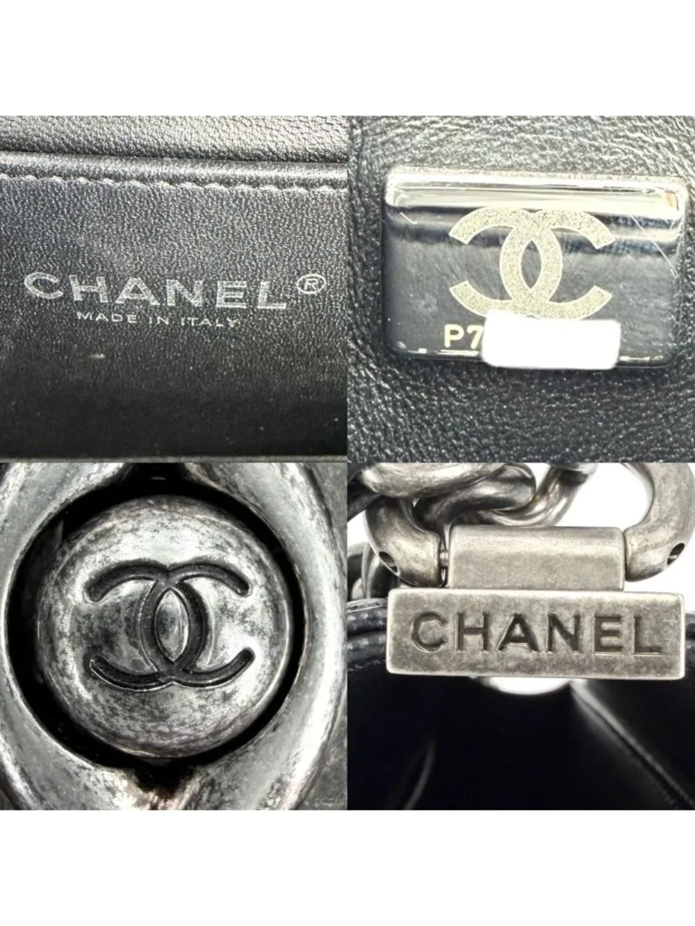Chanel Shoulder Bag Quilted Boy CC Logo Bag Crossbody Boy Caviar Leather Black